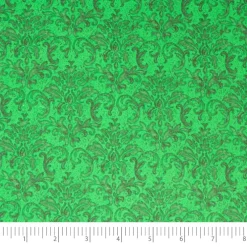 SINGER Green Damask Cotton Fabric