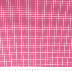 SINGER Pink Plaid Print Cotton Fabric