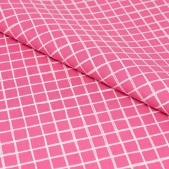 SINGER Pink Plaid Print Cotton Fabric