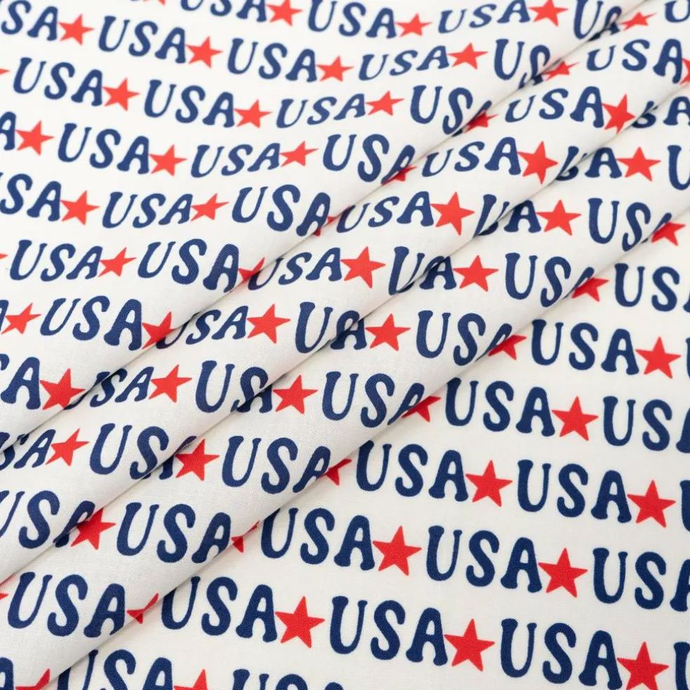 SINGER Starred USA Print Ringspun Cotton Fabric