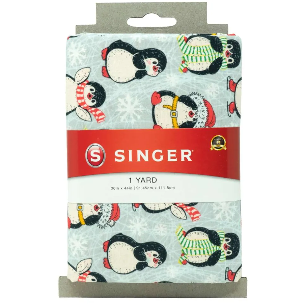 SINGER 1yd. Penguins Print Cotton Fabric