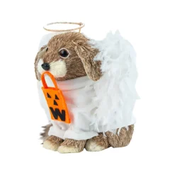 6.25" Sisal Dog Angel Natural Decorative Animal by Ashland®