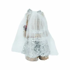 6.75" Sisal Fox Bride with Roses Natural Decorative Animal by Ashland®