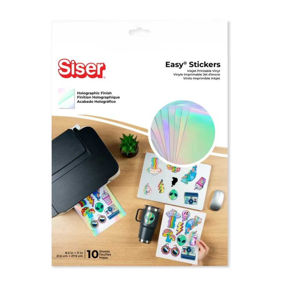 Siser® Easy® Stickers 8.5" x 11" Holographic Inkjet Printable Vinyl Sheets, 10ct.