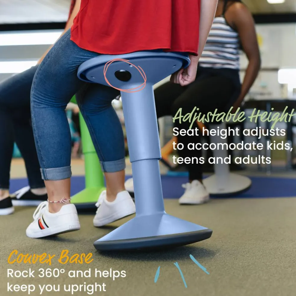 SitWell Adjustable Height Wobble Stool, Active Flexible Seating Chair