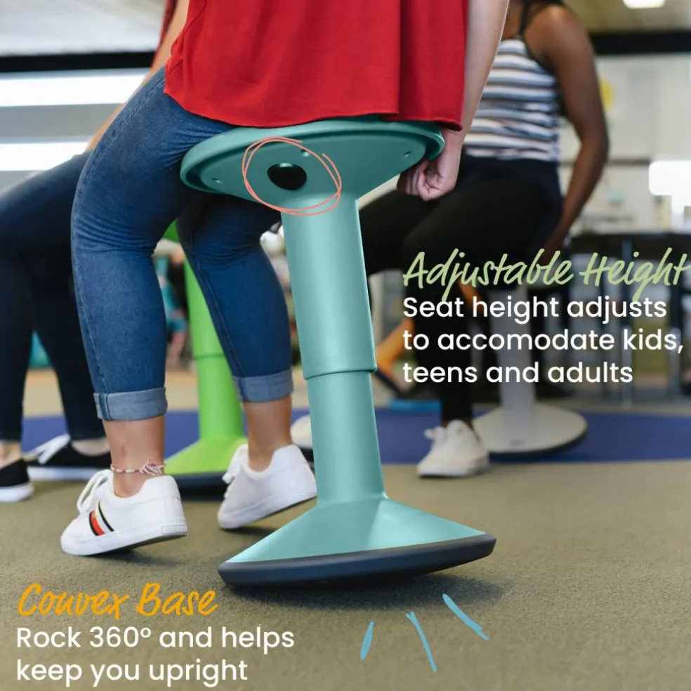 SitWell Adjustable Height Wobble Stool, Active Flexible Seating Chair