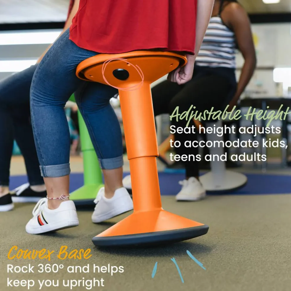 SitWell Adjustable Height Wobble Stool, Active Flexible Seating Chair