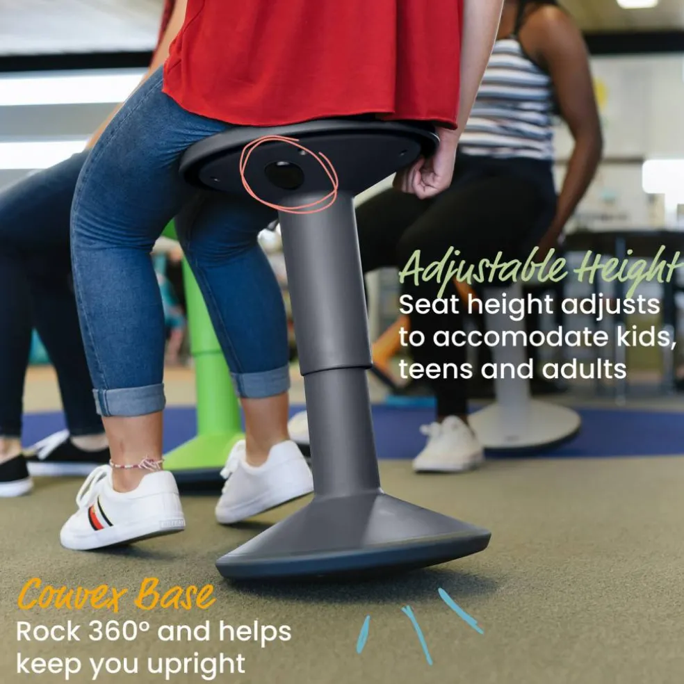 SitWell Adjustable Height Wobble Stool, Active Flexible Seating Chair