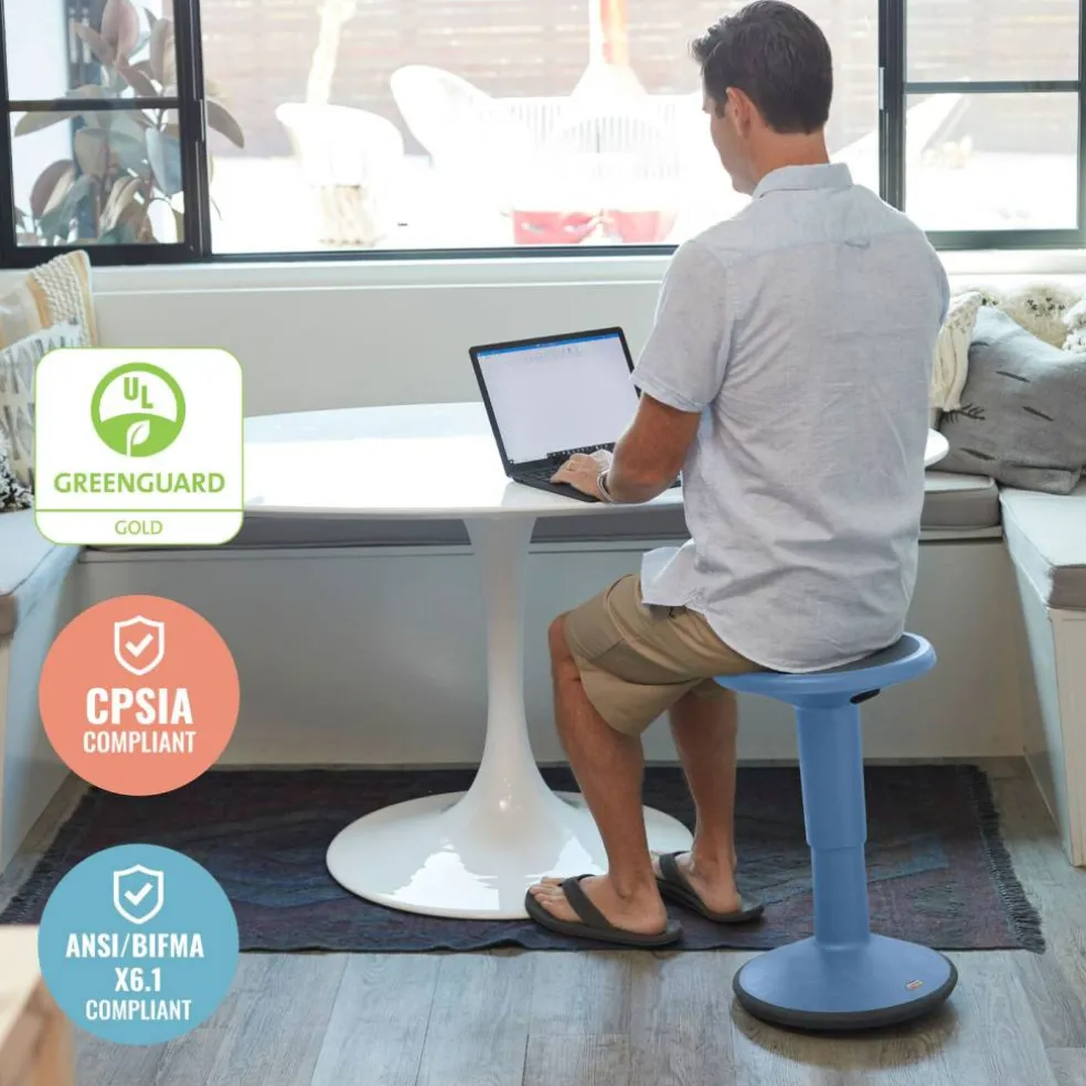 SitWell Adjustable Height Wobble Stool, Active Flexible Seating Chair