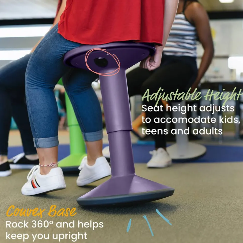 SitWell Adjustable Height Wobble Stool, Active Flexible Seating Chair