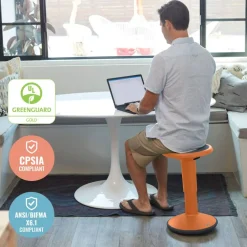 SitWell Adjustable Height Wobble Stool, Active Flexible Seating Chair