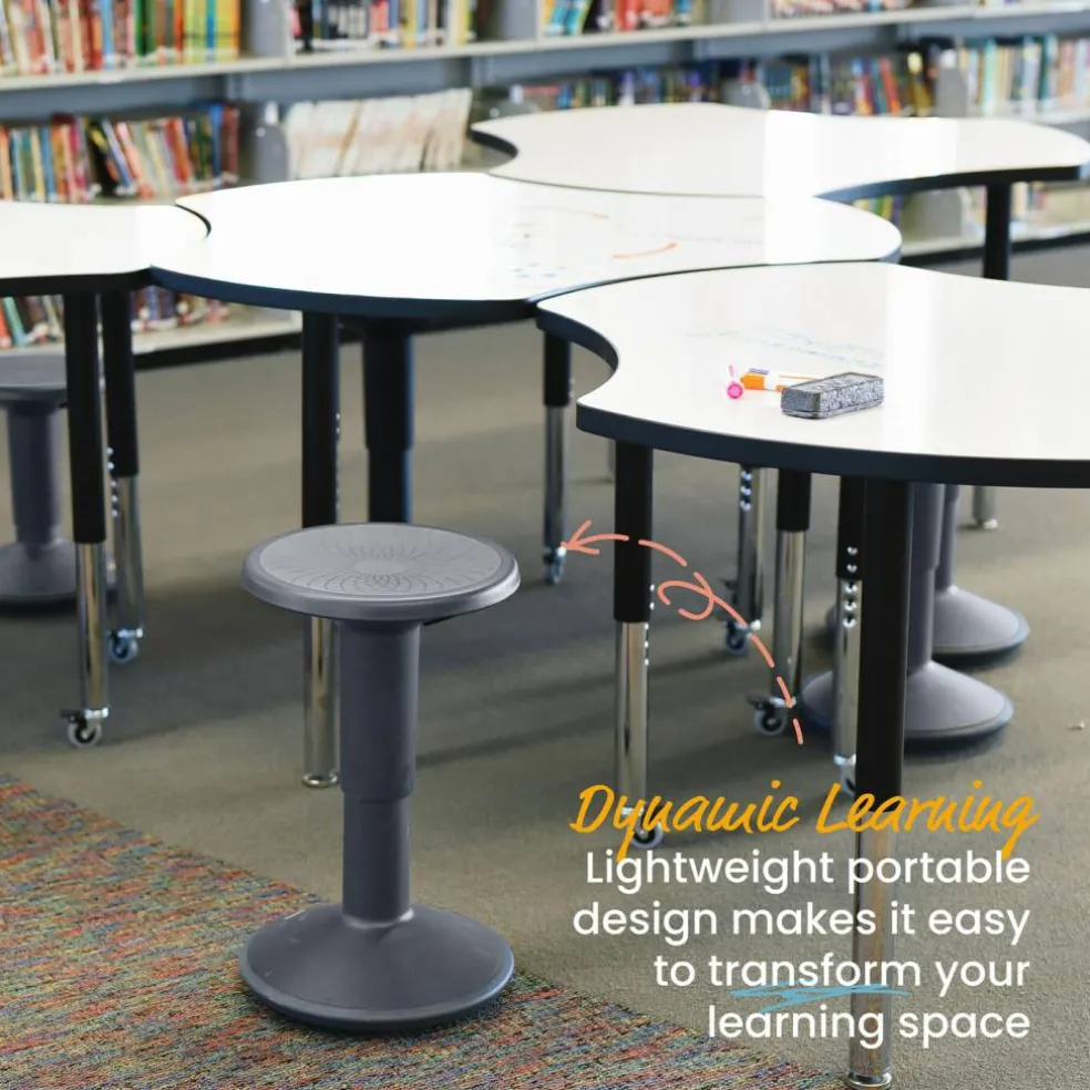 SitWell Adjustable Height Wobble Stool, Active Flexible Seating Chair