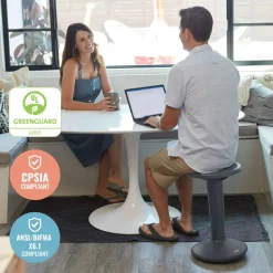 SitWell Adjustable Height Wobble Stool, Active Flexible Seating Chair