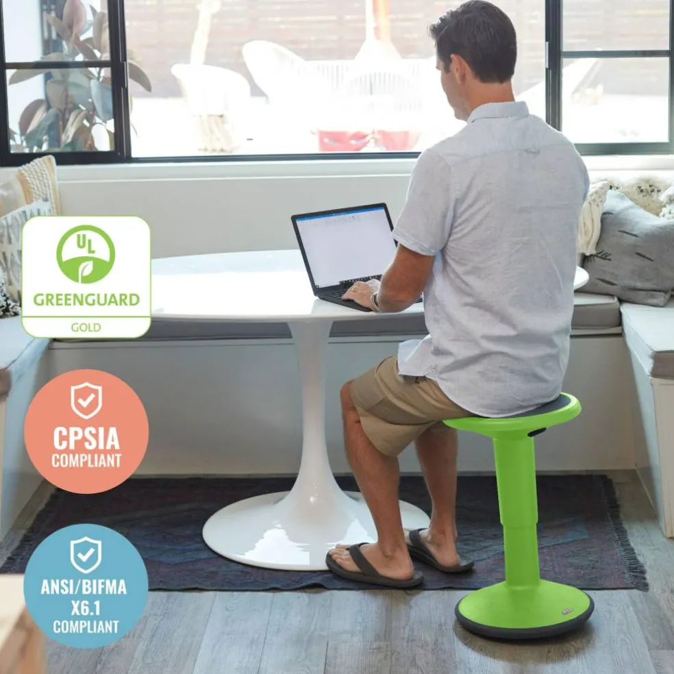 SitWell Adjustable Height Wobble Stool, Active Flexible Seating Chair