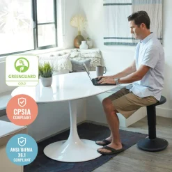 SitWell Adjustable Height Wobble Stool, Active Flexible Seating Chair