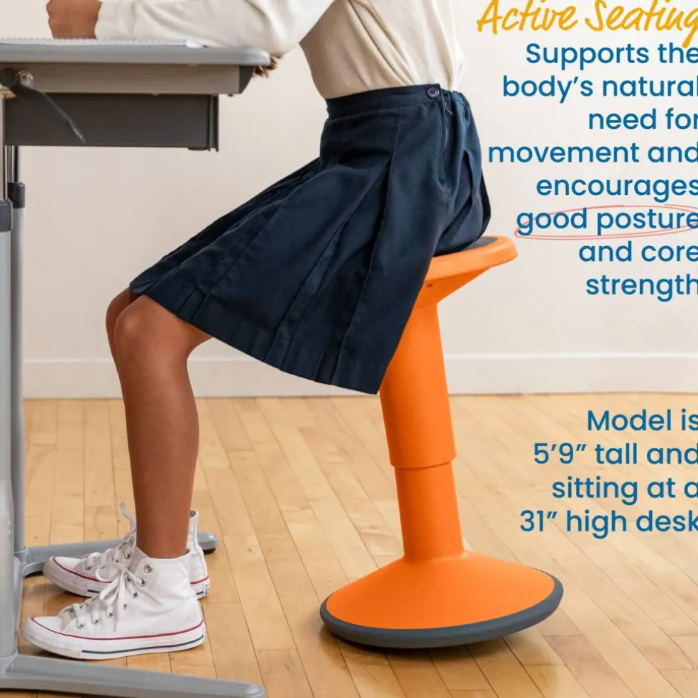 SitWell Adjustable Height Wobble Stool, Active Flexible Seating Chair
