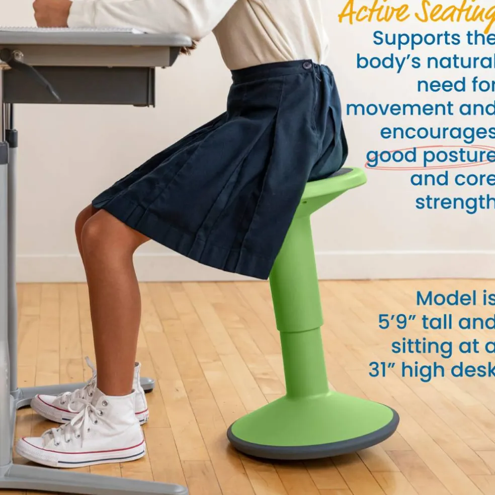SitWell Adjustable Height Wobble Stool, Active Flexible Seating Chair