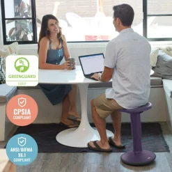 SitWell Adjustable Height Wobble Stool, Active Flexible Seating Chair