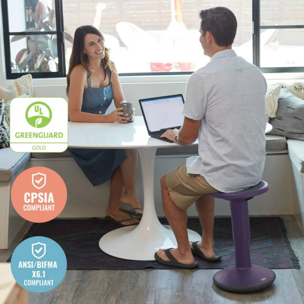 SitWell Adjustable Height Wobble Stool, Active Flexible Seating Chair