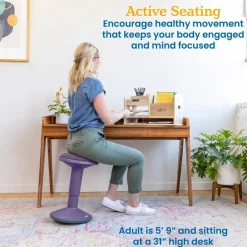 Sitwell Wobble Stool with Cushion, Adjustable Height, Active Seating