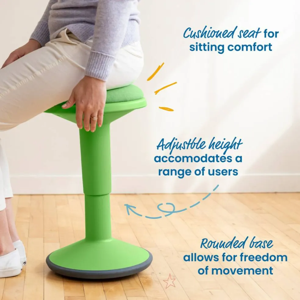 Sitwell Wobble Stool with Cushion, Adjustable Height, Active Seating