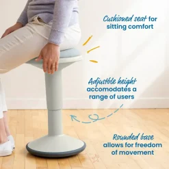 Sitwell Wobble Stool with Cushion, Adjustable Height, Active Seating