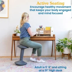Sitwell Wobble Stool with Cushion, Adjustable Height, Active Seating
