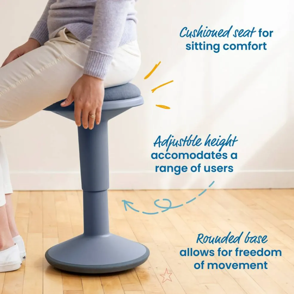 Sitwell Wobble Stool with Cushion, Adjustable Height, Active Seating