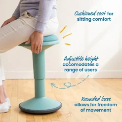 Sitwell Wobble Stool with Cushion, Adjustable Height, Active Seating