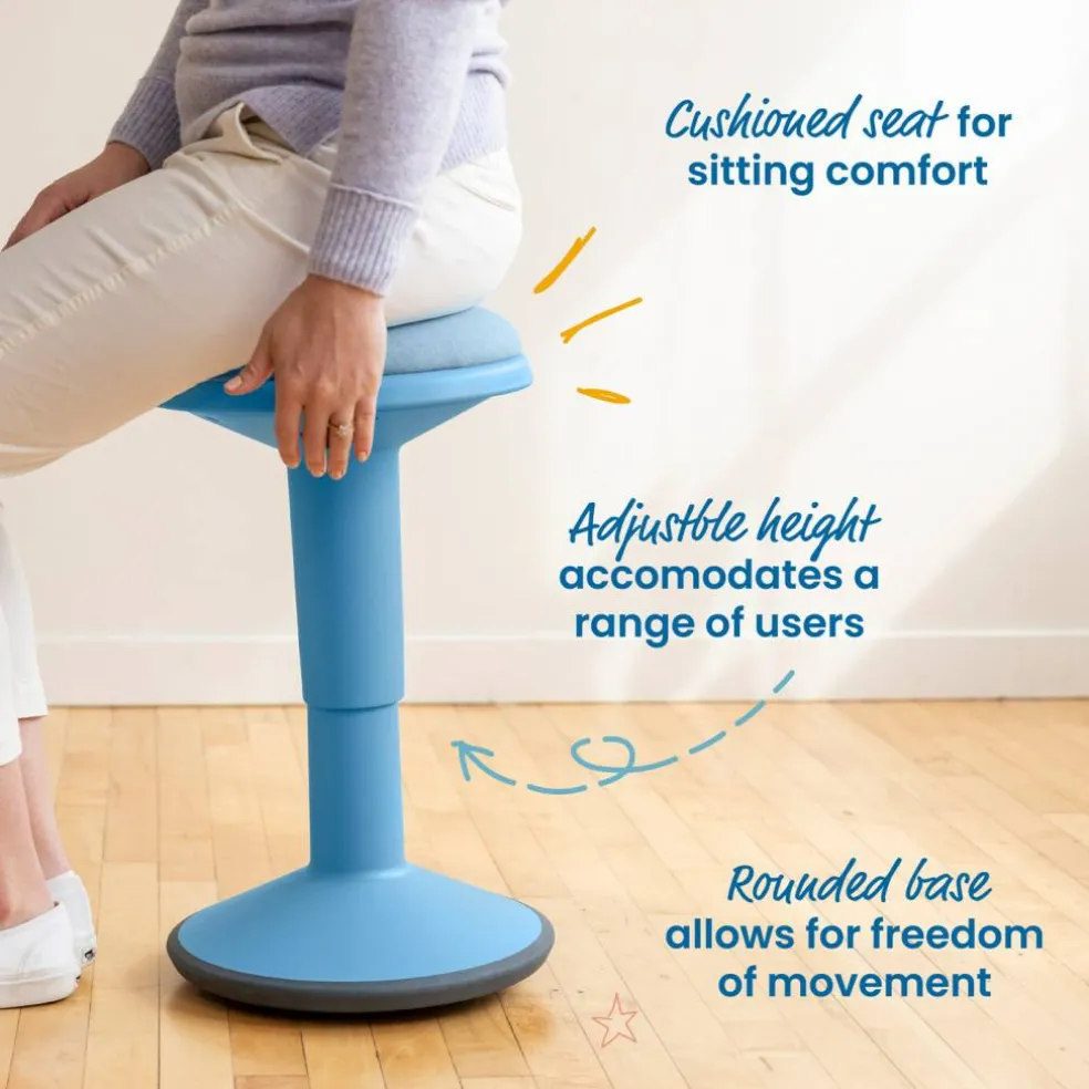 Sitwell Wobble Stool with Cushion, Adjustable Height, Active Seating