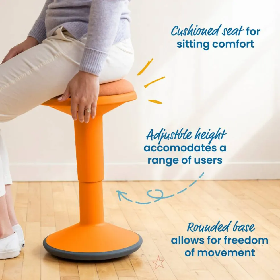 Sitwell Wobble Stool with Cushion, Adjustable Height, Active Seating