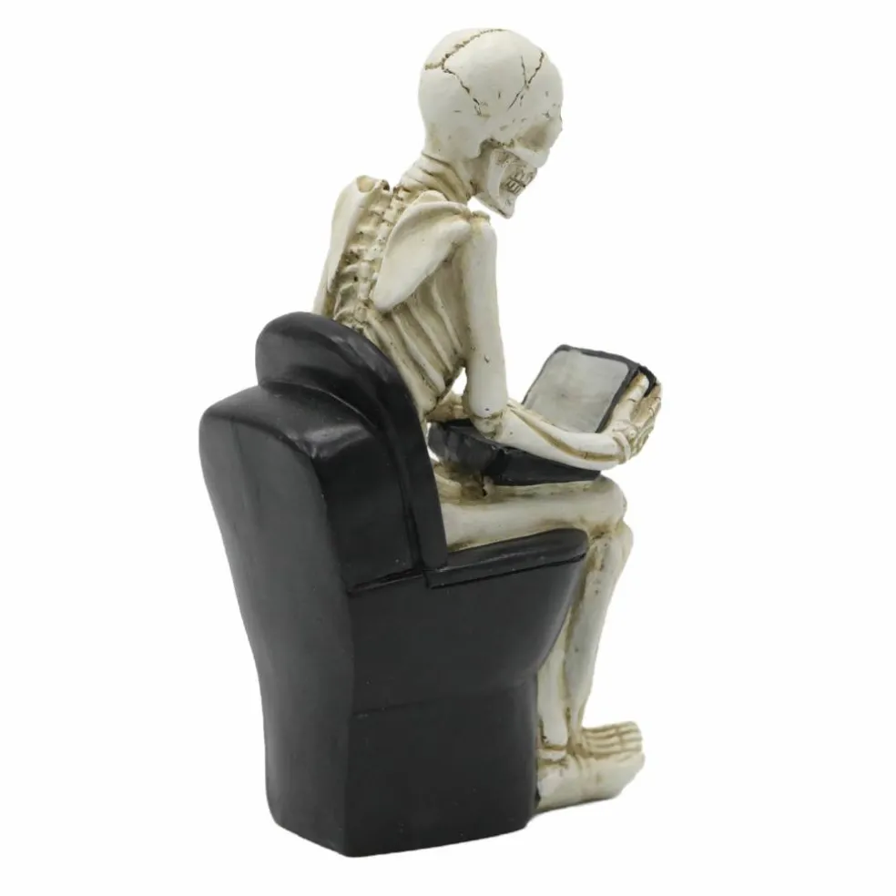 7.4" Skeleton on Toilet with Laptop Tabletop Décor by Ashland®