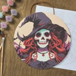 8" Skeleton Woman Paint-by-Number Plywood Surface Kit by Artist's Loft®