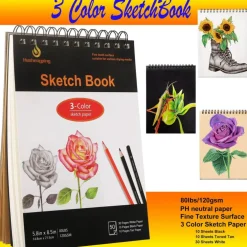 Sketch & Drawing Art Pencil Kit 52 Piece Set, 24 Color Pencil for Coloring Books, Pencil of Graphite & charcoal, 3-color Sketchbook, coloring book Etc, Art Supply Ideal for Adult Student Beginner Teen