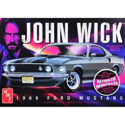 Skill 2 Model Kit 1969 Ford Mustang "John Wick" (2014) Movie 1/25 Plastic Model by AMT