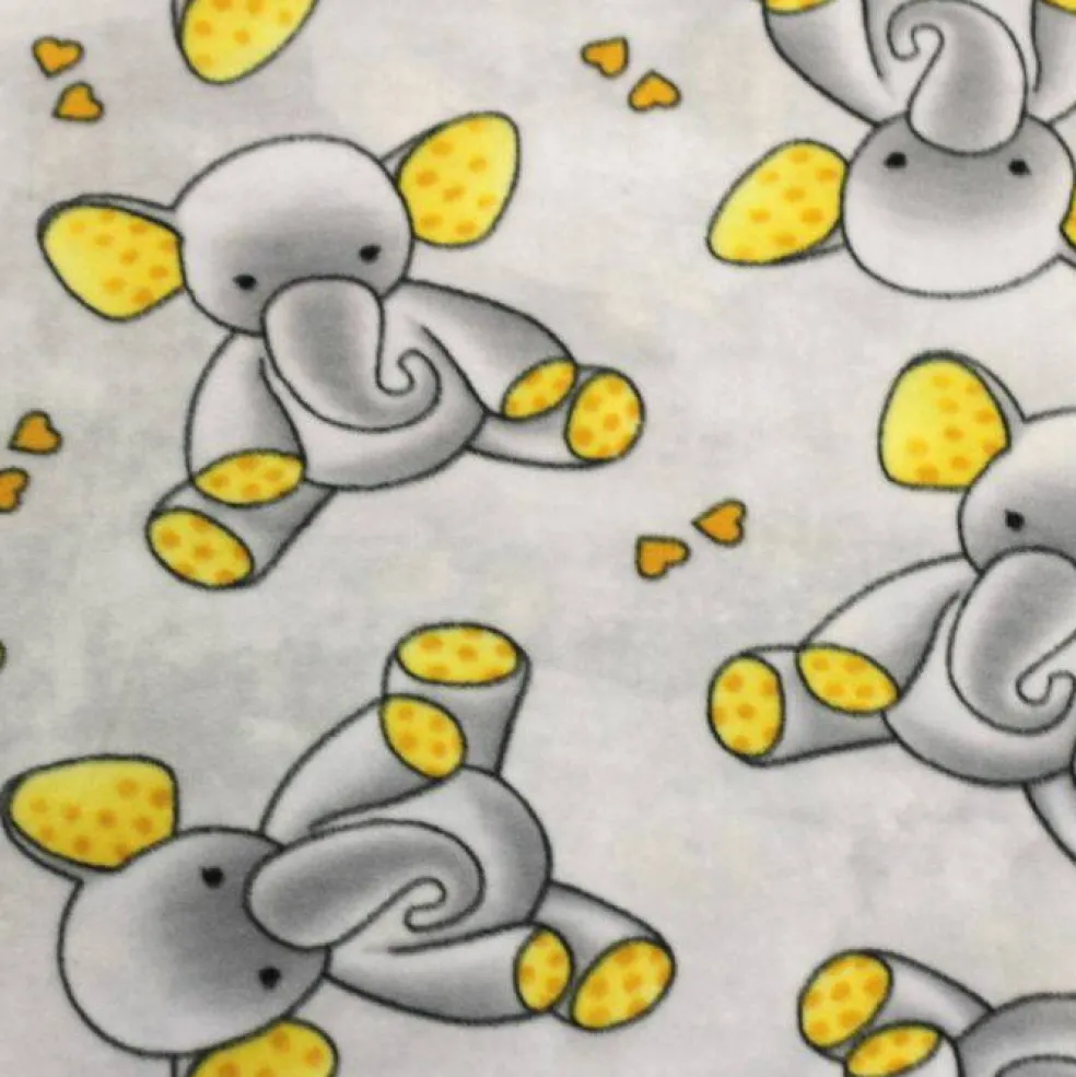 Sleepytime Elephants Anti-Pill Premium Fleece Fabric | By The Yard