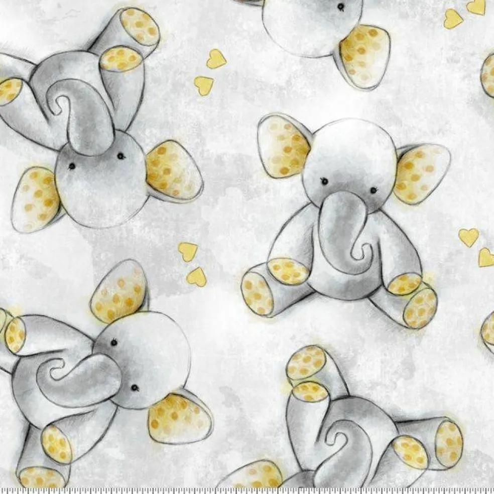 Sleepytime Elephants Anti-Pill Premium Fleece Fabric | By The Yard