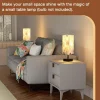 Small Bedside Table Lamp for Bedroom - Square Floral Fabric Shade