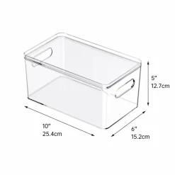 Small Clear Stacking Plastic Bin with Lid by Simply Tidy®