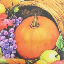 Small Cornucopia & Flowers Autumn Harvest Garden Flag