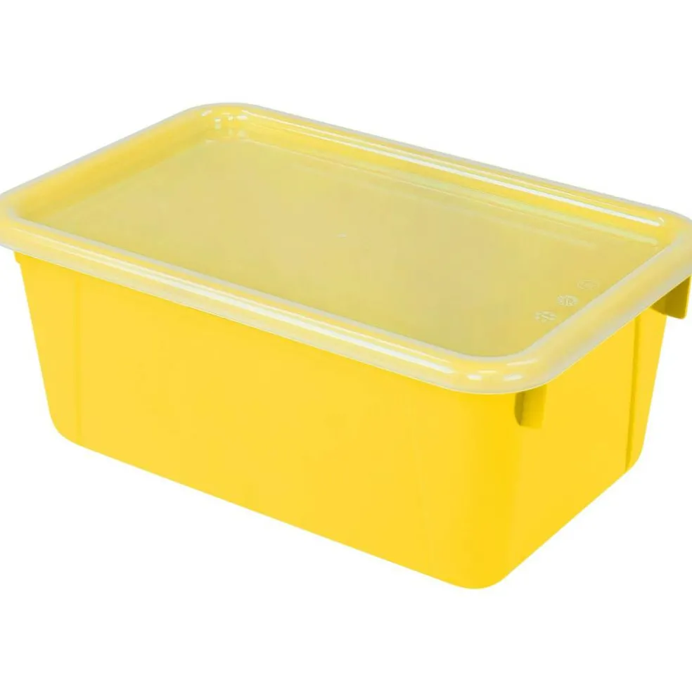 Small Cubby Bin with Cover, Classroom Yellow