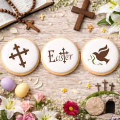 Small Easter Candy Stencils: Dove, Cross, Easter | C305 by Designer Stencils | Cookie Decorating Tools |