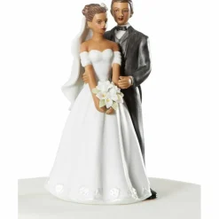 Small Elegant African American Wedding Cake Topper