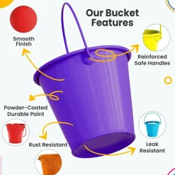 Small Metal Buckets with Handle 6 Pcs (Multicolor) 3