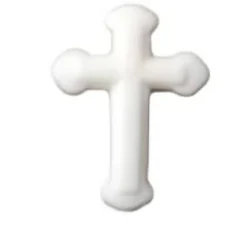 Small White Cross Icing Cupcake Topper 1.25 in 6-Count