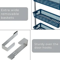 Smart Design 8-Tier Over-The-Door Hanging Pantry Organizer - Navy