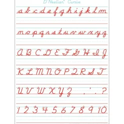 Smart Poly® Single Sided PosterMat Pals® Space Savers, D'Nealian Cursive Handwriting, 13" x 9.5"