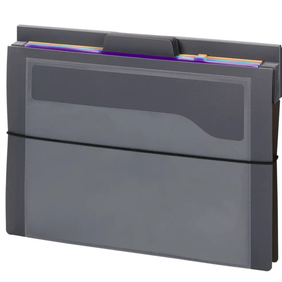 Smead® Cascading Wall Organizer, Gray with 6 Bright Pockets