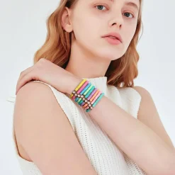 Smile face Preppy Bracelets for Teen Girls - Stackable Boho Surfer Friendship Bracelets Set for Little Girls & Women