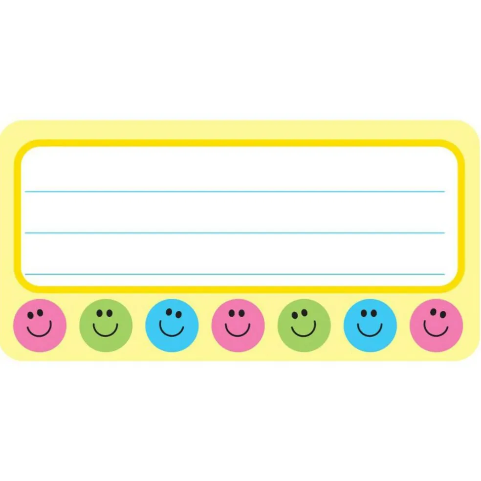 Smile Nametags, 1-5/8" x 3-1/4" , Pack of 36